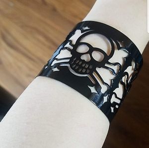 Hollow Out Skull Shaped Cuff Bracelet